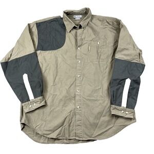 Columbia Briarshun Shooting Shirt Mens XL Tan Button Up Long Sleeve Heavyweight